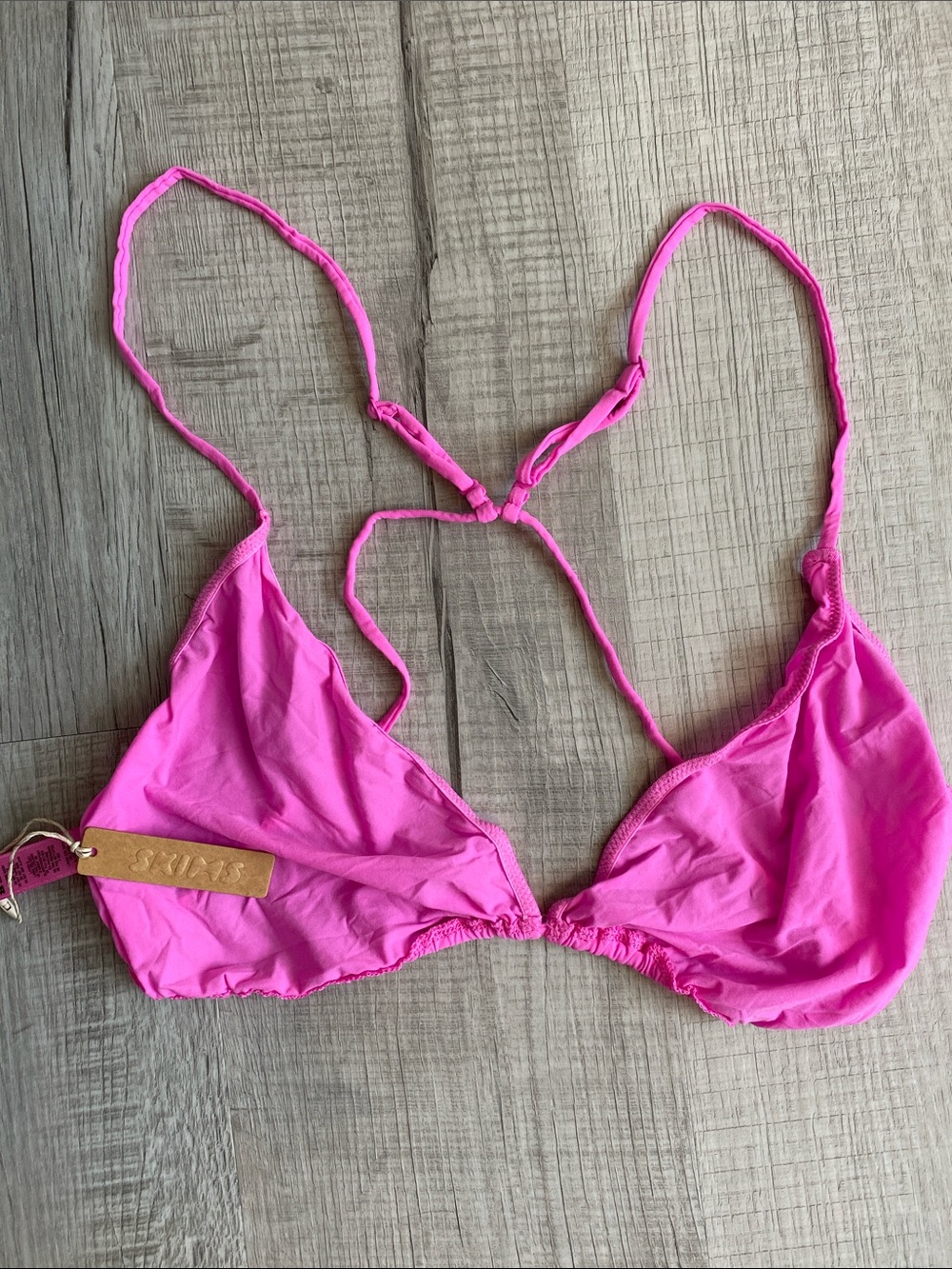 SKIMS Hot Pink Micro Cording String Triangle Bralette